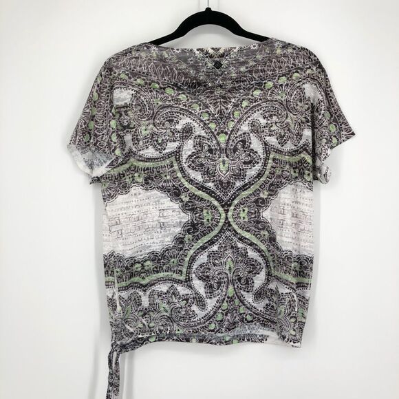 PRANA Breathe Tie Waist Print Lightweight SS Tee - Picture 2 of 6
